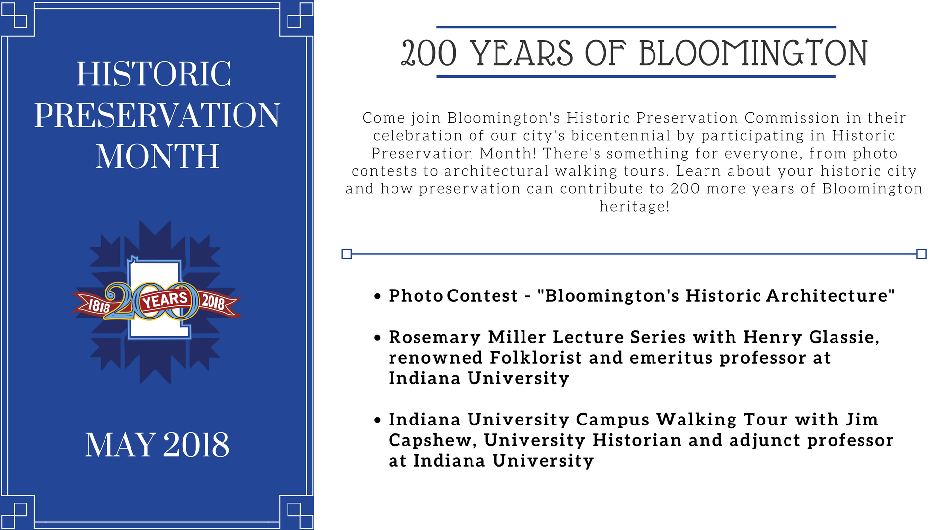 Historic Preservation Month City of Bloomington, Indiana